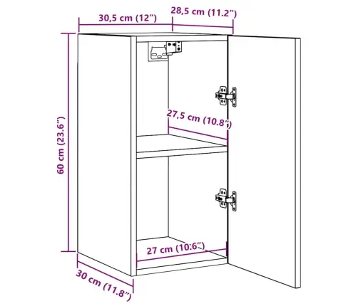 Tv Skapītis, Balts, 30,5X30X60 Cm, Inženierijas Koks Vidaxl