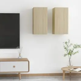 Televizoriaus Spintelės, 2Vnt., Ąžuolo, 30,5X30X60cm Mediena