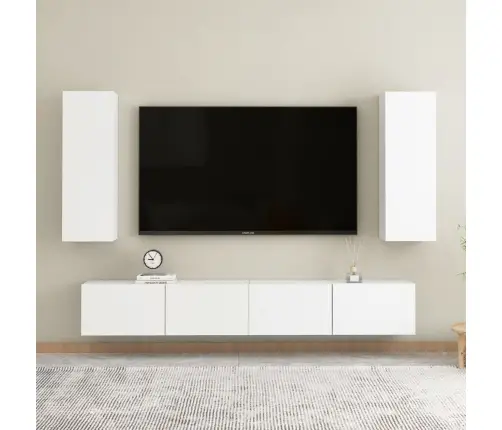 Tv Skapītis, 30,5X30X90 Cm, Balts, Inženierijas Koks Vidaxl