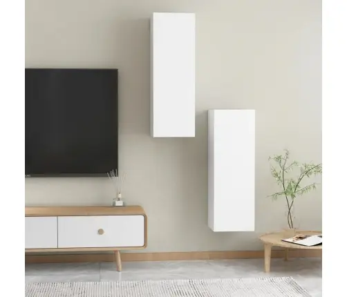 Telerikapid, 2 Tk, Valge, 30,5 X 30 X 90 cm Tehispuit