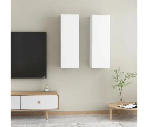 Telerikapid, 2 Tk, Valge, 30,5 X 30 X 90 cm Tehispuit