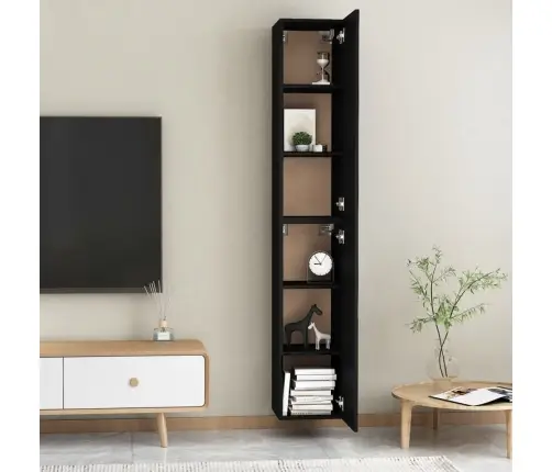 Tv Skapīši, 2 Gb., 30,5X30X90 Cm, Melni, Inženierijas Koks Vidaxl