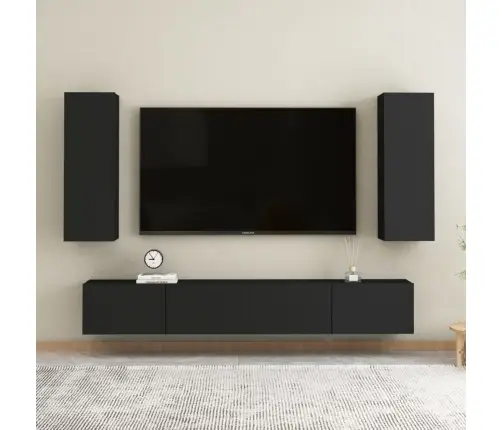 Tv Skapīši, 2 Gb., 30,5X30X90 Cm, Melni, Inženierijas Koks Vidaxl