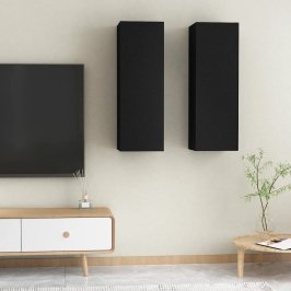 Tv Skapīši, 2 Gb., 30,5X30X90 Cm, Melni, Inženierijas Koks Vidaxl