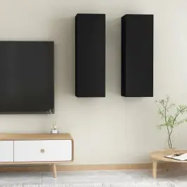 Tv Skapīši, 2 Gb., 30,5X30X90 Cm, Melni, Inženierijas Koks Vidaxl