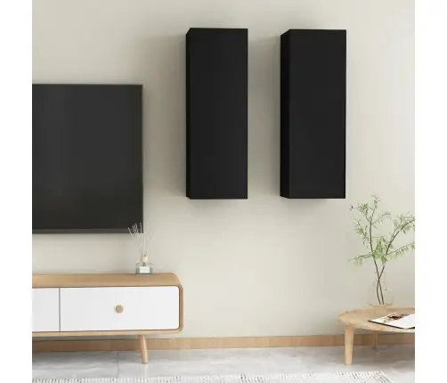 Tv Skapīši, 2 Gb., 30,5X30X90 Cm, Melni, Inženierijas Koks Vidaxl