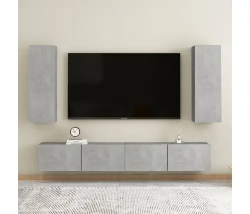 Tv Skapītis, 30,5X30X90 Cm, Betonpelēks, Inženierijas Koks Vidaxl