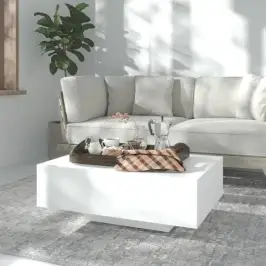 Kafijas Galdiņš, 85X55X31 Cm, Balts, Inženierijas Koks Vidaxl
