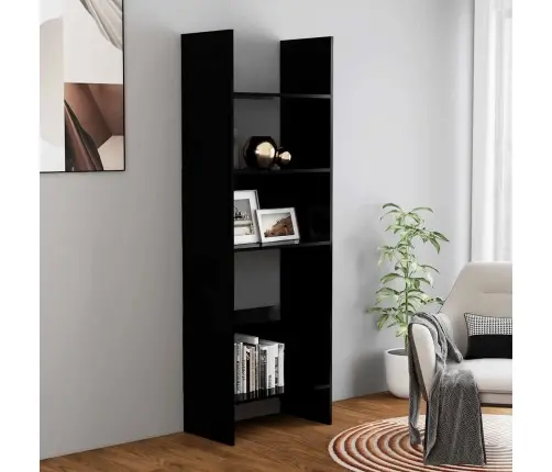 Grāmatu Plaukts, Melns, 60X35X180 Cm, Inženierijas Koks Vidaxl