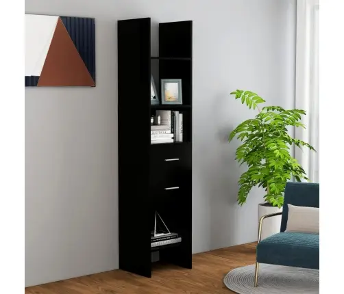 Grāmatu Plaukts, Melns, 40X35X180 Cm, Inženierijas Koks Vidaxl