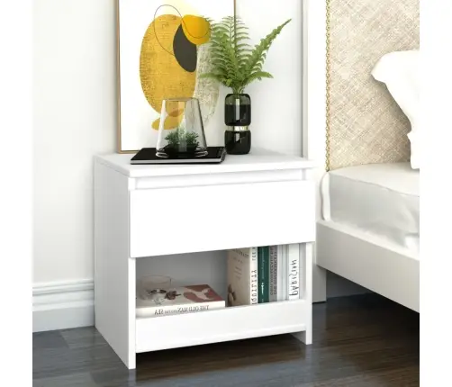 Öökapid 2 Tk, Valge, 40X30X39 cm Tehispuit