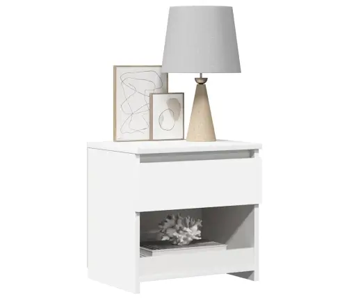 Öökapid 2 Tk, Valge, 40X30X39 cm Tehispuit