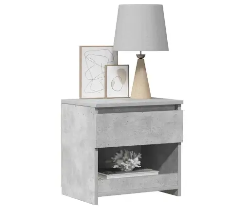 Naktinė Spintelė, Betono Pilka, 40X30X39cm Apdirbta Mediena