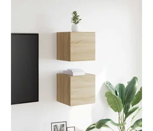 Sienas Tv Skapīši, 2 Gab., Ozolkoka, 30,5X30X30 Cm Vidaxl