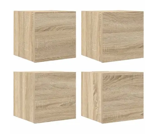 Sieninės Televizoriaus Spintelės, 4Vnt., Ąžuolo, 30,5X30X30Cm
