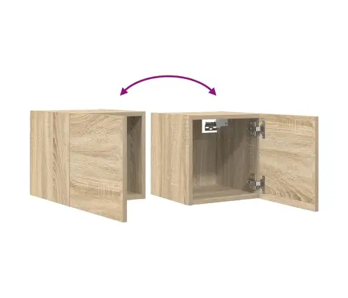 Sieninės Televizoriaus Spintelės, 4Vnt., Ąžuolo, 30,5X30X30Cm