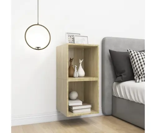 Sienas Plaukti, 2 Gab., Ozolkoka, 37X37X37Cm, Inženierijas Koks Vidaxl