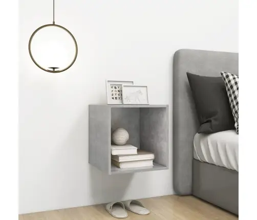 Sienas Plaukts, Betona Pelēks, 37X37X37 Cm, Inženierijas Koks Vidaxl