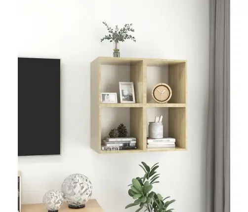 Sienas Plaukti, 4 Gab., 37X37X37 Cm, Baltā Un Ozolkoka Krāsā Vidaxl Sienas Plaukti, 4 Gab., 37X37X37 Cm, Baltā Un Ozolkoka Krāsā Vidaxl