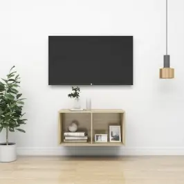 Prie Sienos Montuojama Tv Spintelė, Ąžuolo, 37X37X72 cm Mdp