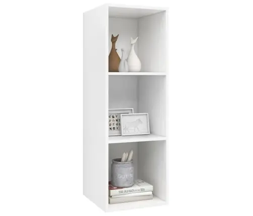 Sieninė Tv Spintelė, Balta, 37X37X107cm Apdirbta Mediena