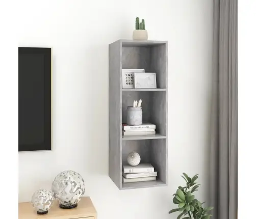 Sienas Tv Skapītis, Betonpelēks, 37X37X107Cm, Inženierijas Koks Vidaxl