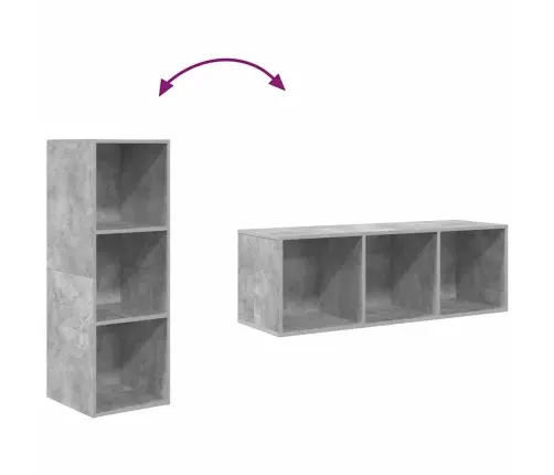 Sienas Tv Skapītis, Betonpelēks, 37X37X107Cm, Inženierijas Koks Vidaxl