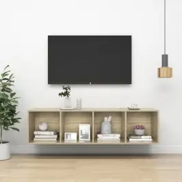 Prie Sienos Montuojama Tv Spintelė, Ąžuolo, 37X37X142,5cm Mdp