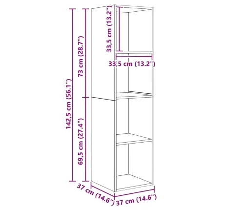 Seina Telerikapp, Betoonhall, 37 X 37 X 142,5 cm Tehispuit