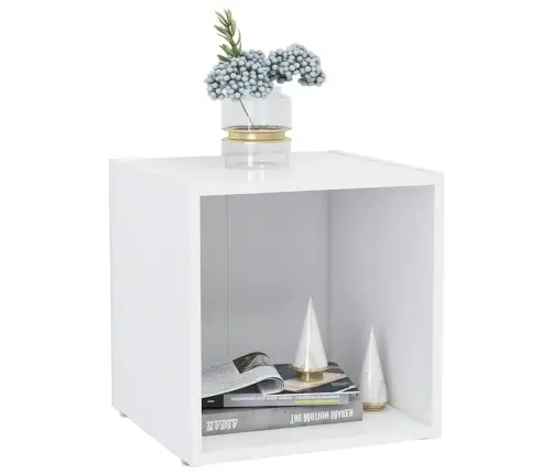 Tv Plaukts, 37X35X37 Cm, Balts, Inženierijas Koks Vidaxl