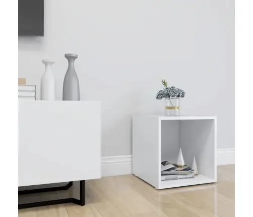 Tv Plaukts, 37X35X37 Cm, Balts, Inženierijas Koks Vidaxl