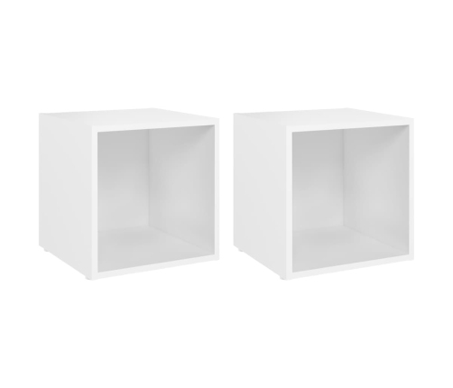 Tv Plaukti, 2 Gab., Balti, 37X35X37 Cm, Inženierijas Koks Vidaxl