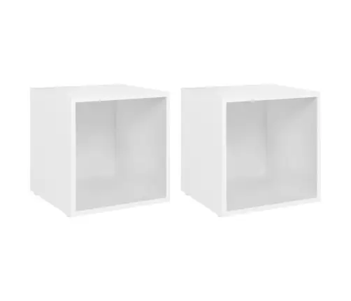 Telerikapid, 2 Tk, Valge, 37 X 35 X 37 cm Tehispuit