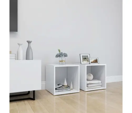 Telerikapid, 2 Tk, Valge, 37 X 35 X 37 cm Tehispuit