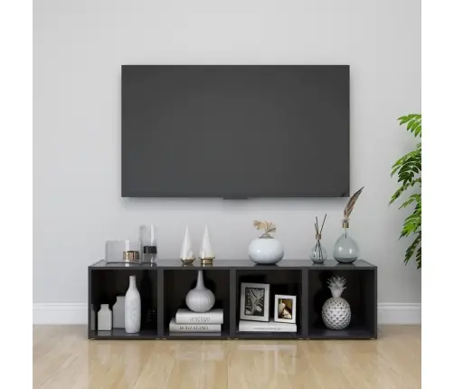 Televizoriaus Spintelės, 4Vnt., Pilkos, 37X35X37cm Mdp