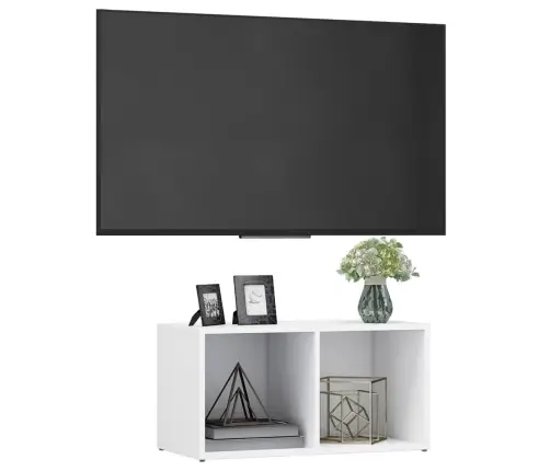 Tv Plaukts, 72X35X36,5 Cm, Balts, Inženierijas Koks Vidaxl