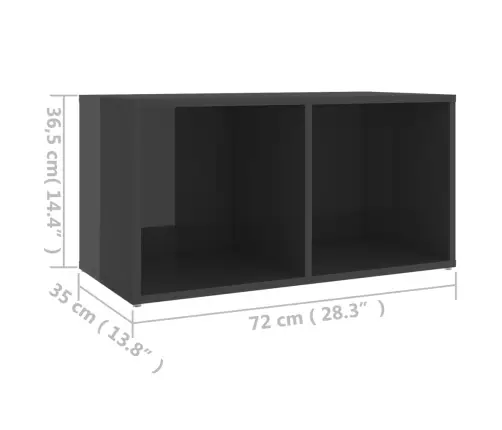 Televizoriaus Spintelė, Pilka, 72X35X36,5 cm Mdp, Ypač Blizgi