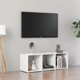 Tv Skapītis, Balts, 107X35X37 Cm, Inženierijas Koks Vidaxl