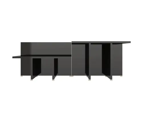 Kohvilaud 2 Tk, Kõrgläikega Must, 111,5 X 50 X 33 cm Tehispuit