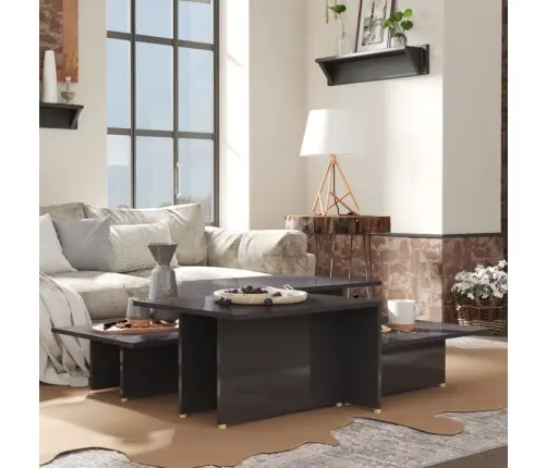 Kafijas Galdiņi, 2Gb., Pelēki, 111,5X50X33Cm, Inženierijas Koks Vidaxl Kafijas Galdiņi, 2Gb., Pelēki, 111,5X50X33Cm, Inženierijas Koks Vidaxl