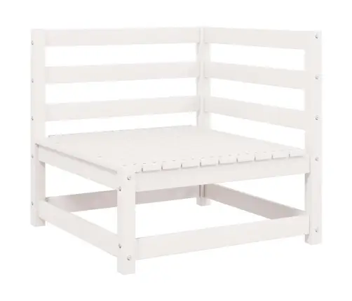 Kampinė Sodo Sofa, Baltos Spalvos, Pušies Medienos Masyvas