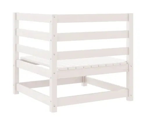 Kampinė Sodo Sofa, Baltos Spalvos, Pušies Medienos Masyvas