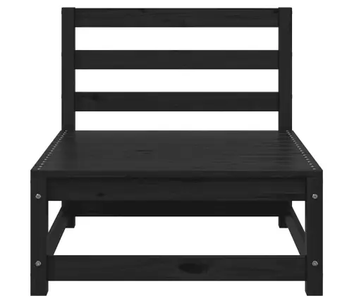 Vidējais Dārza Dīvāns, Melns, Priedes Masīvkoks Vidaxl