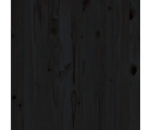 Vidējais Dārza Dīvāns, Melns, Priedes Masīvkoks Vidaxl