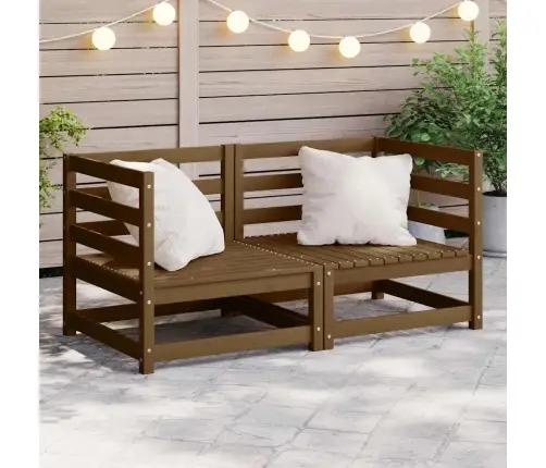 Dārza Stūra Dīvāni, 2 Gab., Medus Brūns Priedes Masīvkoks  Vidaxl