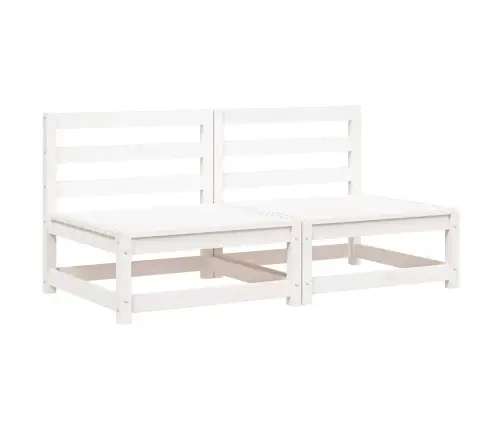 Vidurinės Sodo Sofos Dalys, 2Vnt., Baltos, Pušies Masyvas