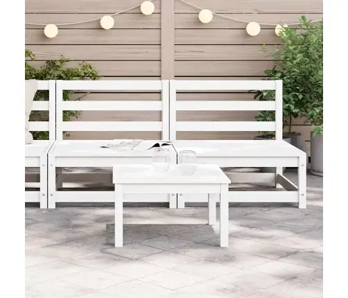 Vidurinės Sodo Sofos Dalys, 2Vnt., Baltos, Pušies Masyvas