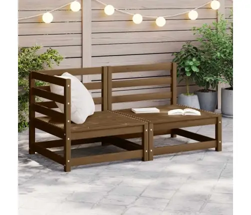 2-Daļīgs Dārza Atpūtas Mēbeļu Komplekts, Brūns Priedes Koks Vidaxl