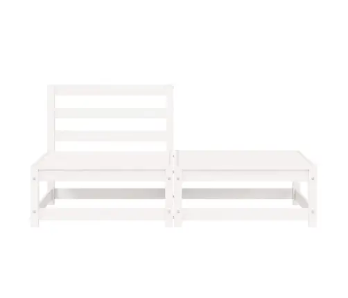 Sodo Poilsio Baldų Komplektas, 2 Dalių, Baltas, Pušies Masyvas