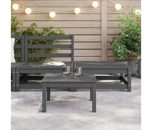 2-Daļīgs Dārza Atpūtas Mēbeļu Komplekts, Pelēks, Priedes Koks Vidaxl